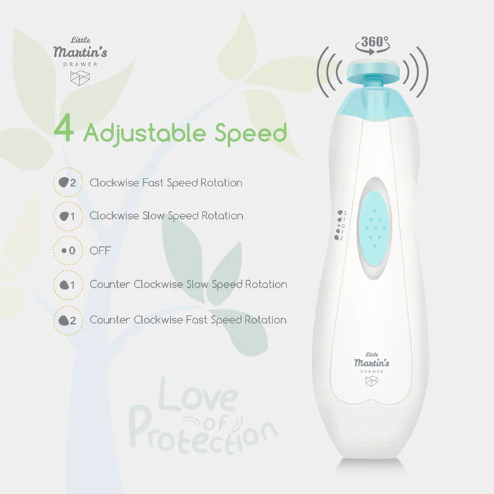 Little Martin's Baby Electric Nail Trimmer with Light - Light Sky Blue