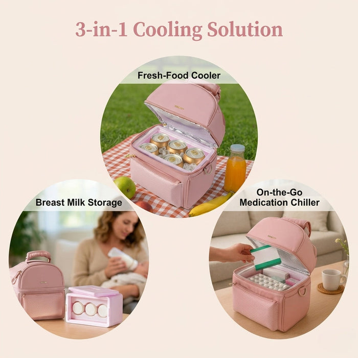 Breastmilk Cooler Bag with Detachable Insulation Box Set