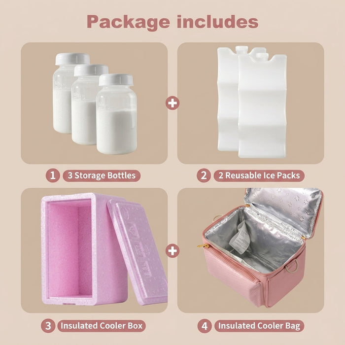 Breastmilk Cooler Bag with Detachable Insulation Box Set