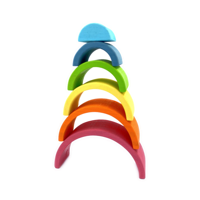 **Pre-order (Ships in 2-3 Weeks)**6 Pcs Small Rainbow Stacking Blocks – Pastel / Macaron Colors