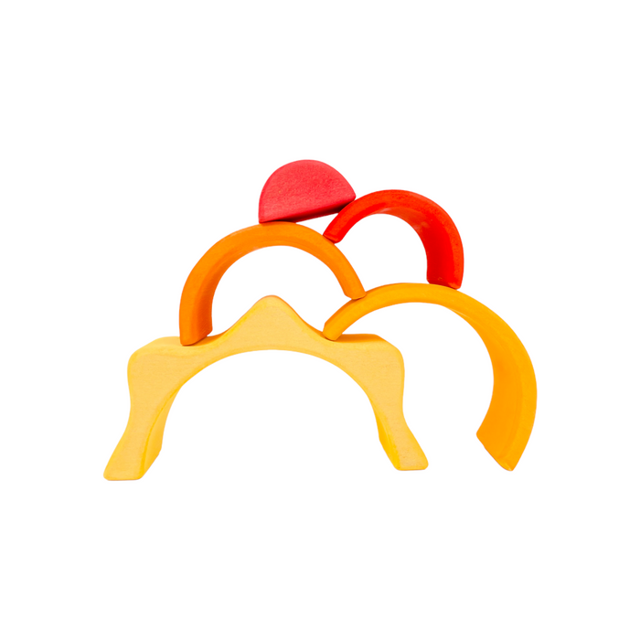 **Pre-order (Ships in 1-2 Weeks)**5-Piece Stained Mini Wooden Sun Rainbow Stacker