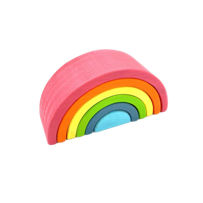 **Pre-order (Ships in 2-3 Weeks)**6 Pcs Small Rainbow Stacking Blocks – Pastel / Macaron Colors