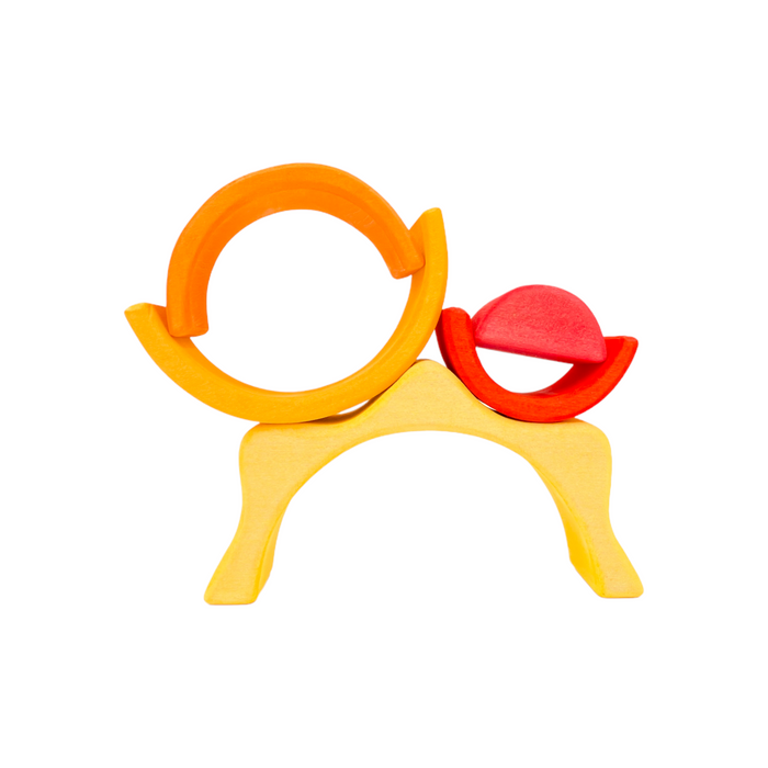 **Pre-order (Ships in 1-2 Weeks)**5-Piece Stained Mini Wooden Sun Rainbow Stacker