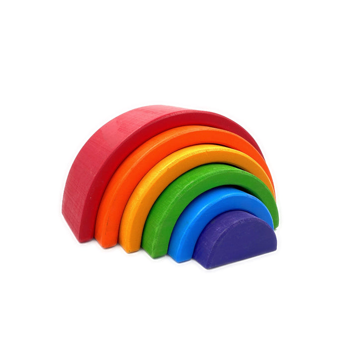 Small Color Blocks 6 Pcs Small Rainbow Stacking Blocks in Primary Colors — Nature Baby ...