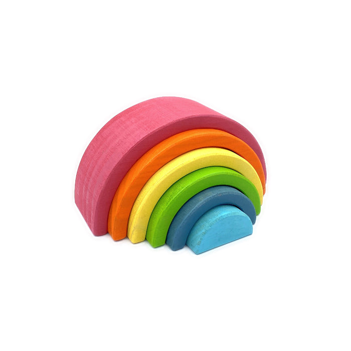 **Pre-order (Ships in 2-3 Weeks)**6 Pcs Small Rainbow Stacking Blocks – Pastel / Macaron Colors