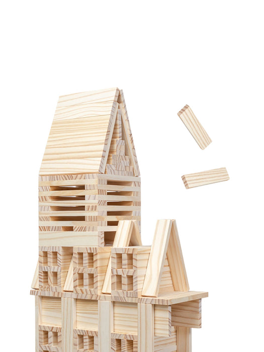 120-Piece Natural Wooden Building Planks Set | Open-Ended STEM Construction