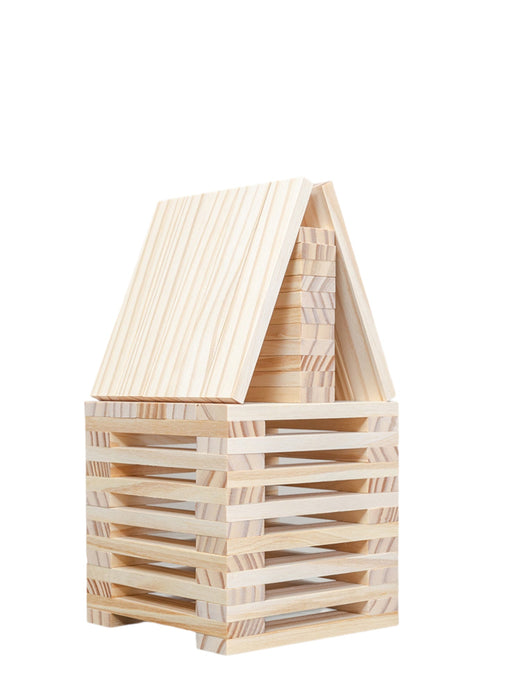 120-Piece Natural Wooden Building Planks Set | Open-Ended STEM Construction