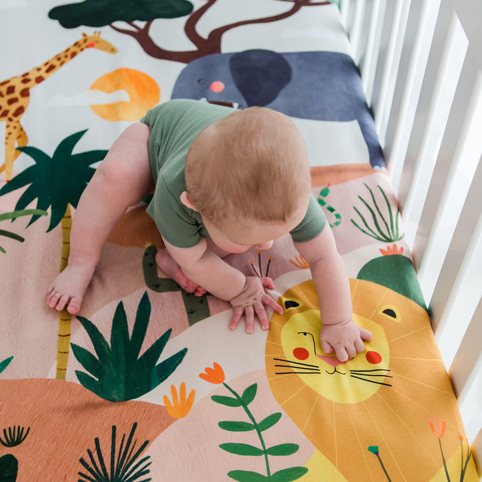 In The Savanna Mini Crib Sheet - Nature Baby Outfitter