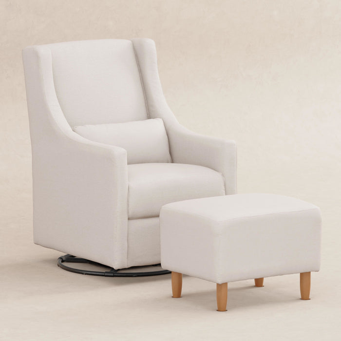 Babyletto Toco Swivel Glider and Ottoman in Eco-Performance Fabric | Water Repellent & Stain Resistant