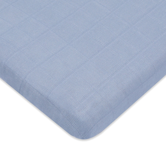 T29633DP,Babyletto,Dewdrop Muslin All-Stages Midi Crib Sheet in GOTS Certified Organic Cotton