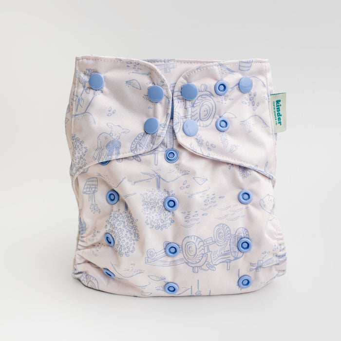 Animals and Insects: Essentials Pocket Cloth Diaper with Athletic Wicking Jersey, Grows with your Baby