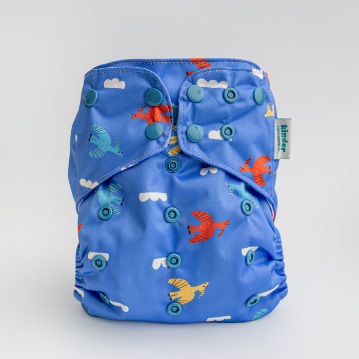 Animals and Insects: Essentials Pocket Cloth Diaper with Athletic Wicking Jersey, Grows with your Baby