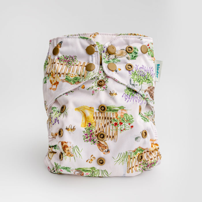 Animals and Insects: Essentials Pocket Cloth Diaper with Athletic Wicking Jersey, Grows with your Baby