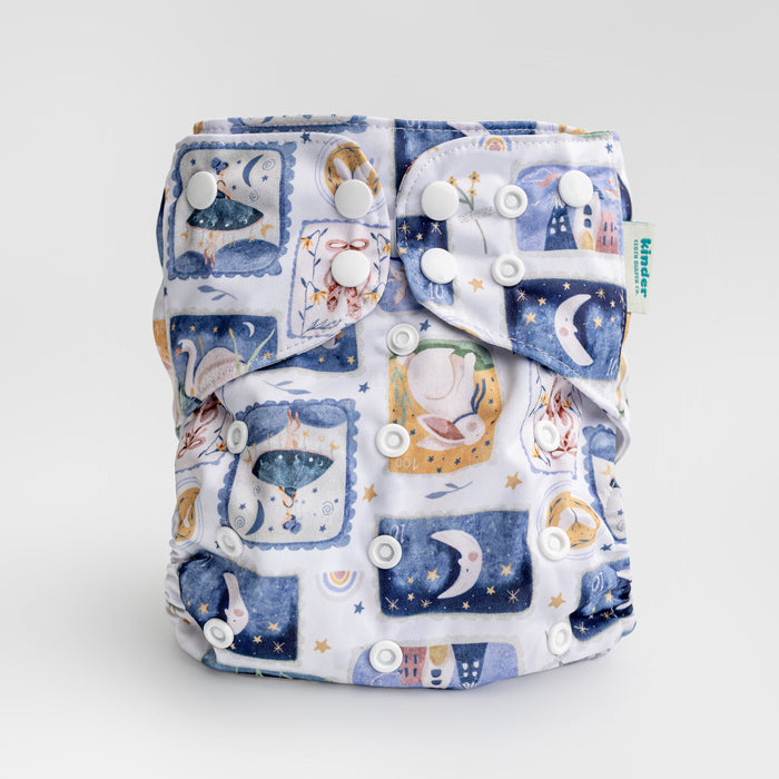 Animals and Insects: Essentials Pocket Cloth Diaper with Athletic Wicking Jersey, Grows with your Baby