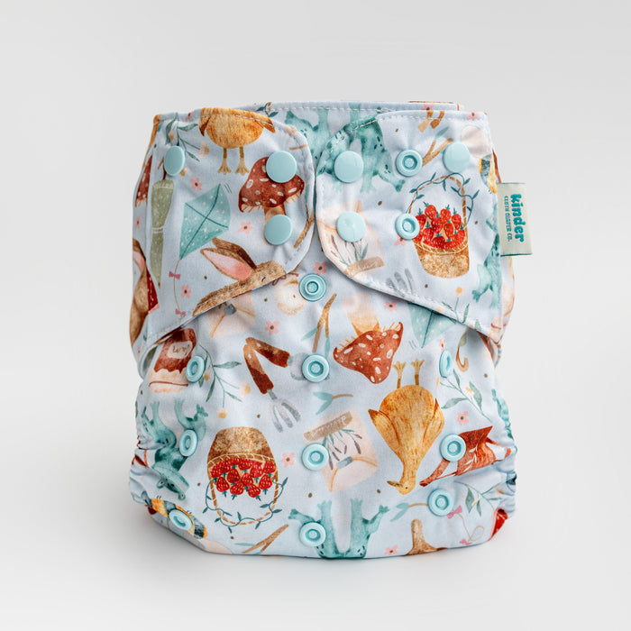 Animals and Insects: Essentials Pocket Cloth Diaper with Athletic Wicking Jersey, Grows with your Baby