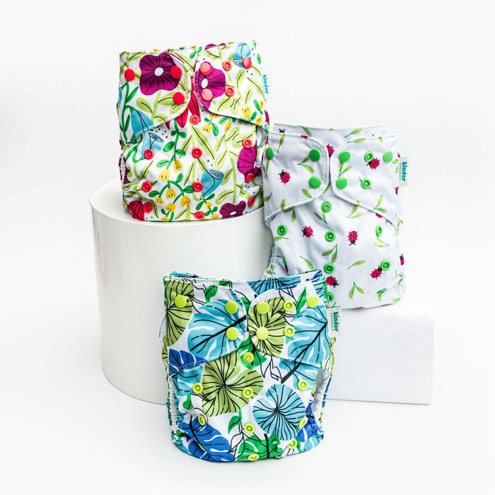 Animals and Insects: Essentials Pocket Cloth Diaper with Athletic Wicking Jersey, Grows with your Baby
