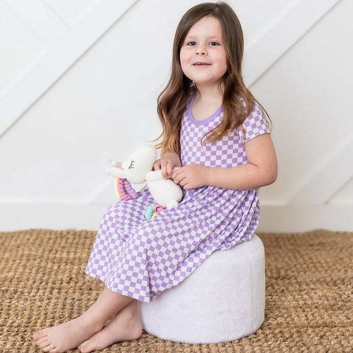 Lilac Checks Dress