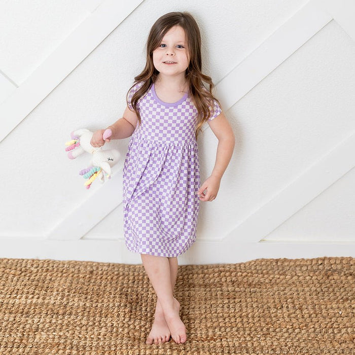 Lilac Checks Dress