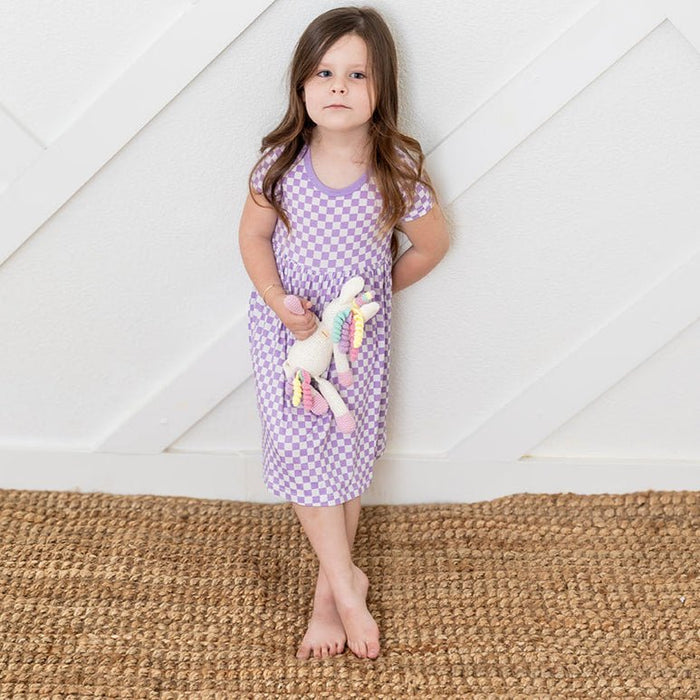Lilac Checks Dress
