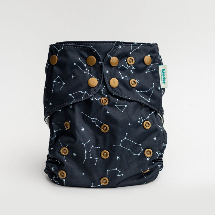 Space and Sky: Essentials Pocket Cloth Diaper with Athletic Wicking Jersey, Grows with your Baby