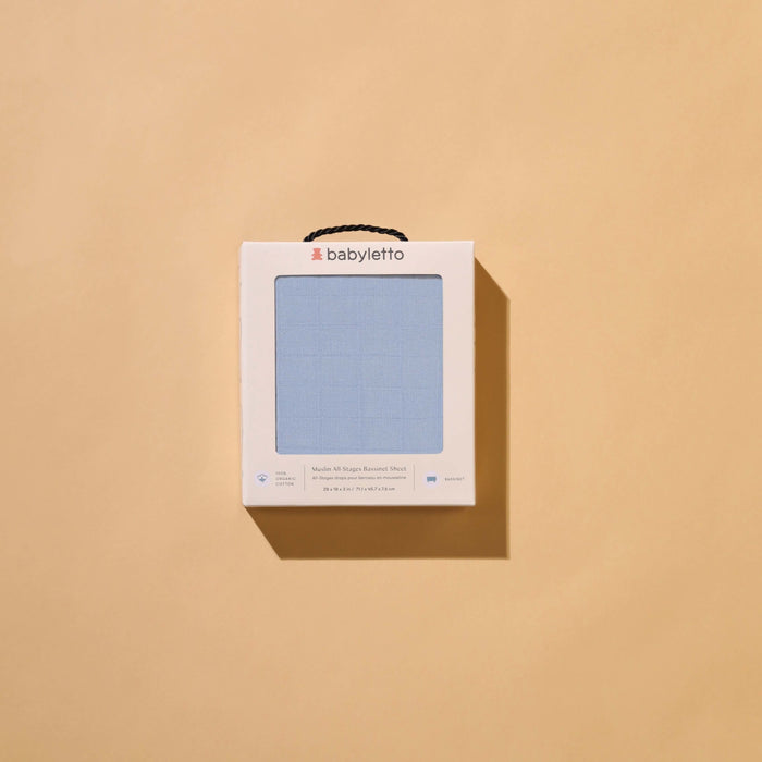 T29634DP,Babyletto,Dewdrop Muslin All-Stages Bassinet Sheet in GOTS Certified Organic Cotton