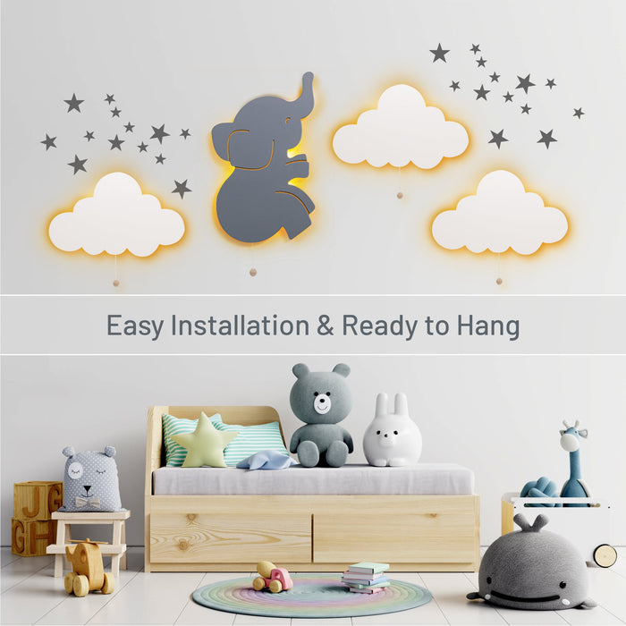 LumiDreams Wall Light - Kid's Decor Nightlight Elephant - Nature Baby Outfitter