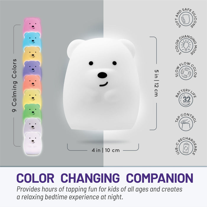 LumiPets® Bella the Bear- Children's Touch Night Light Junior - Nature Baby Outfitter