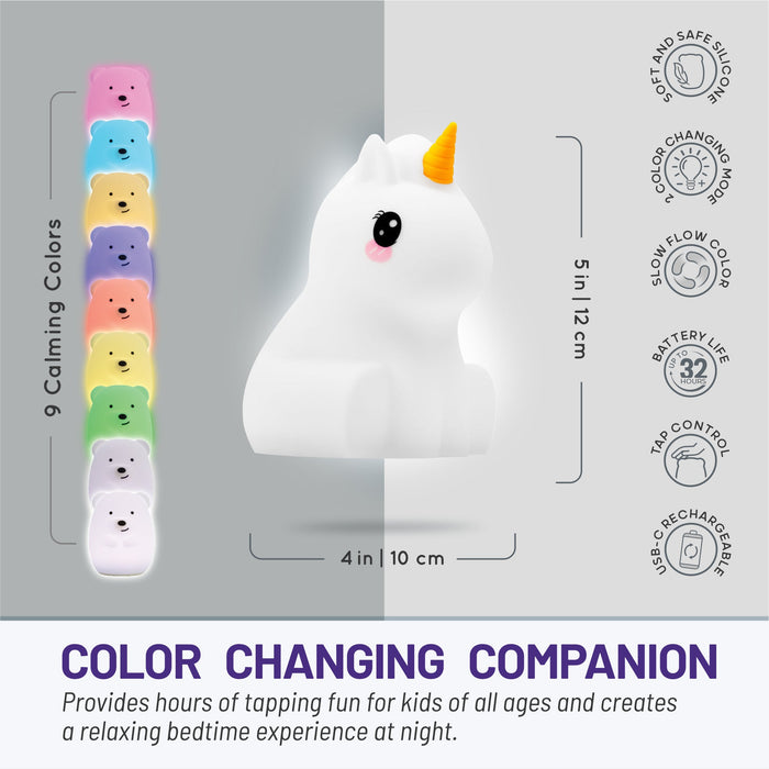LumiPets® Junior Unicorn - Children's Nursery Touch Night Light