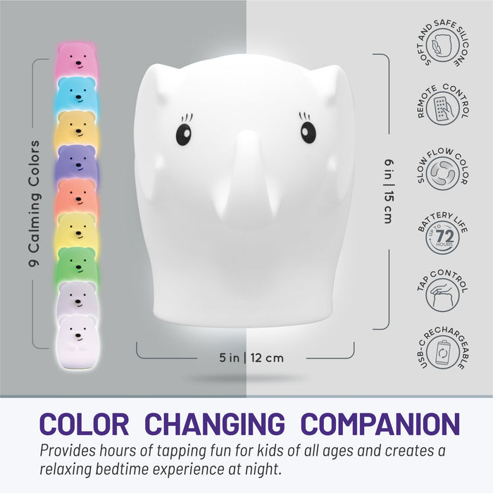 LumiPets® Eggbert the Elephant- Children's Touch Night Light - Nature Baby Outfitter