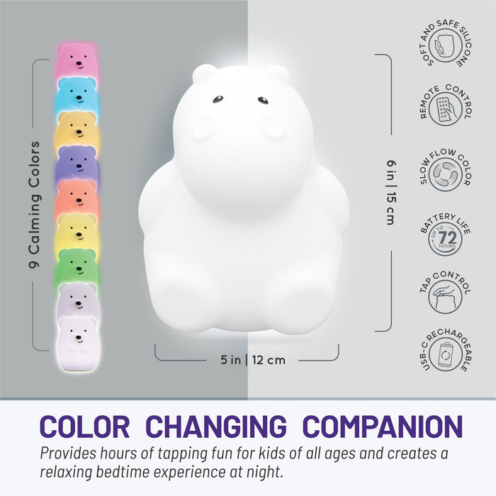LumiPets® Honey the Hippo- Children's Touch Night Light - Nature Baby Outfitter