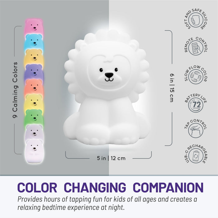 LumiPets® Luther the Lion- Children's Touch Night Light - Nature Baby Outfitter