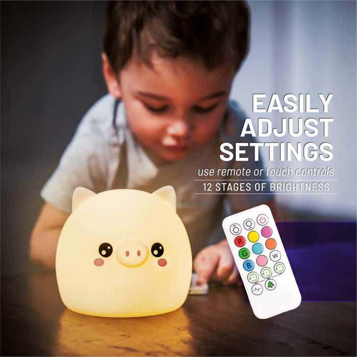 LumiPets® Percy the Pig- Children's Touch Night Light