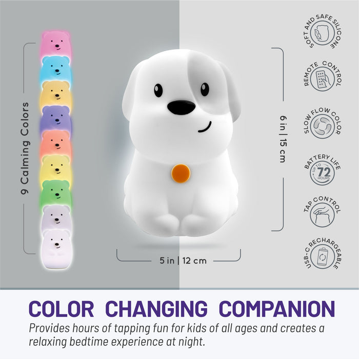 LumiPets® Pepper the Puppy- Children's Touch Night Light - Nature Baby Outfitter