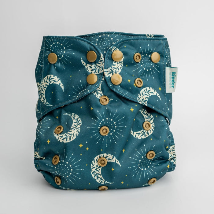 Space and Sky: Essentials Pocket Cloth Diaper with Athletic Wicking Jersey, Grows with your Baby