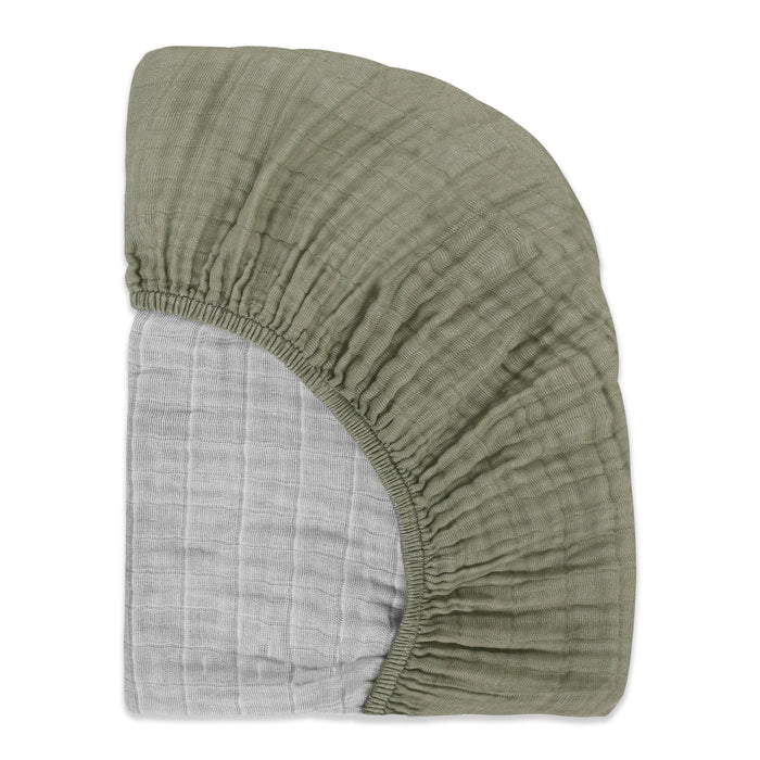 T29733MCA,Babyletto,Matcha Muslin All-Stages Midi Crib Sheet in GOTS Certified Organic Cotton