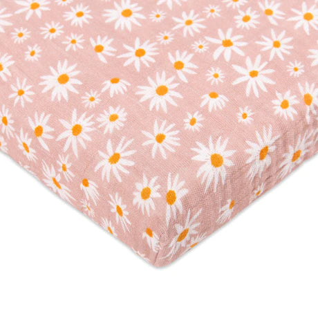 Daisy Organic Muslin Midi Crib Sheet