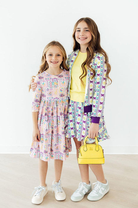 French Quarter Fun 3/4 Sleeve Pocket Twirl Dress