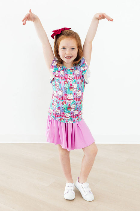 Time To Purr-ty S/S Ruffle Tee