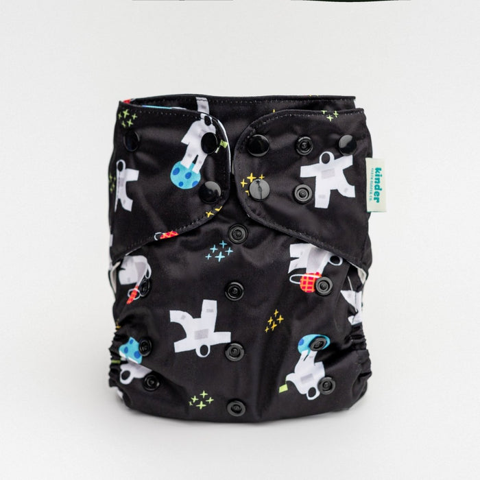 Space and Sky: Essentials Pocket Cloth Diaper with Athletic Wicking Jersey, Grows with your Baby