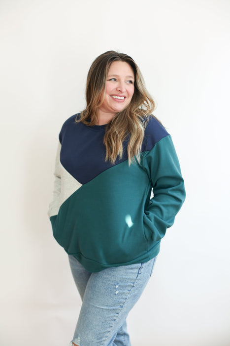 Velour Interior Diagonal Zip Breastfeeding Sweatshirt - Nature Baby Outfitter