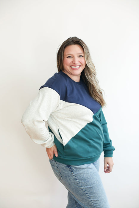 Velour Interior Diagonal Zip Breastfeeding Sweatshirt - Nature Baby Outfitter