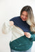 Velour Interior Diagonal Zip Breastfeeding Sweatshirt - Nature Baby Outfitter