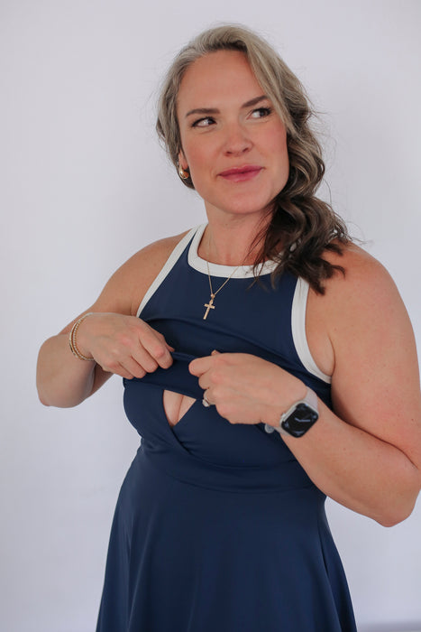 The Courtside Nursing Tennis Dress – Breastfeeding Friendly - Nature Baby Outfitter