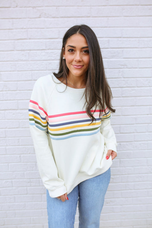 Six Stripe Invisible Zip Breastfeeding Sweatshirt - Nature Baby Outfitter