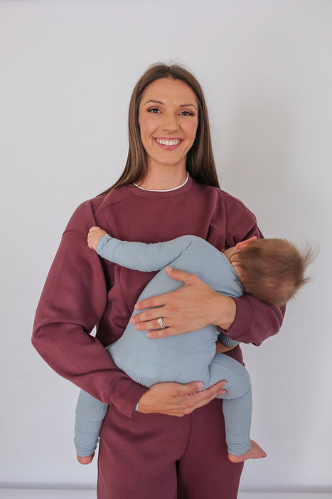 Luxe Nursing Lounge Crewneck - Nature Baby Outfitter