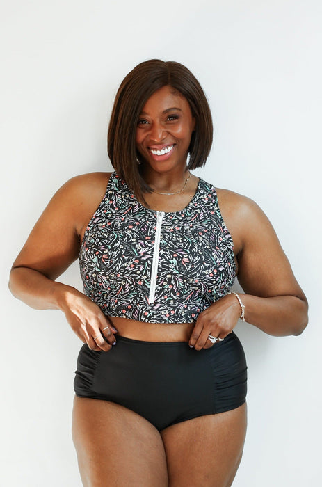 Crop Zip Up Breastfeeding Swimsuit Top - Nature Baby Outfitter