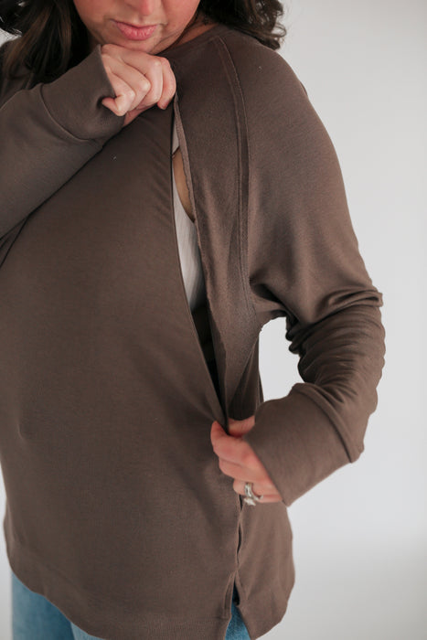 Free Flowing Lightweight Long Sleeve Nursing Top