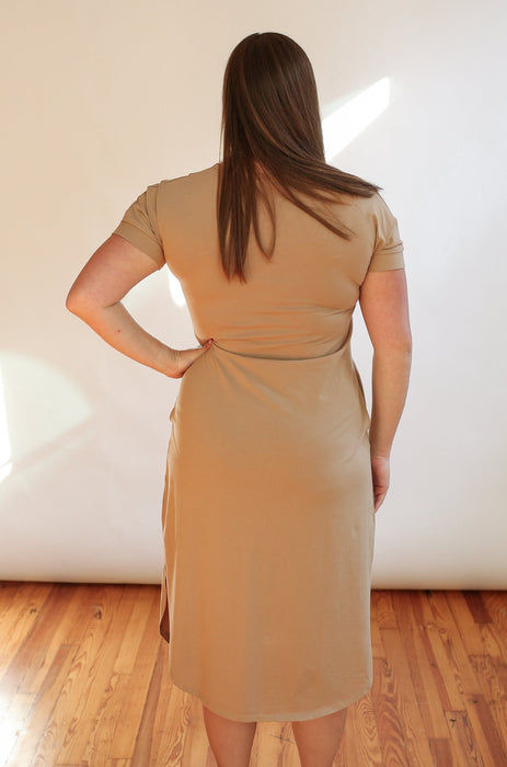 FINAL SALE Invisible Zipper Midi Breastfeeding T-Shirt Dress - Nature Baby Outfitter