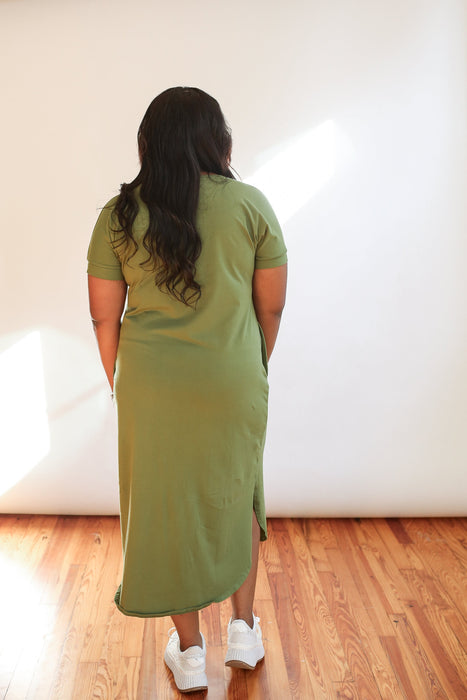 FINAL SALE Invisible Zipper Midi Breastfeeding T-Shirt Dress - Nature Baby Outfitter