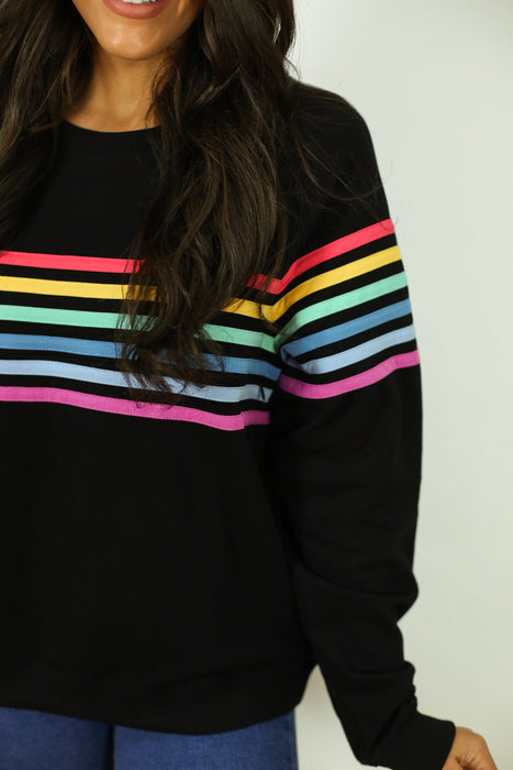 Six Stripe Invisible Zip Breastfeeding Sweatshirt - Nature Baby Outfitter